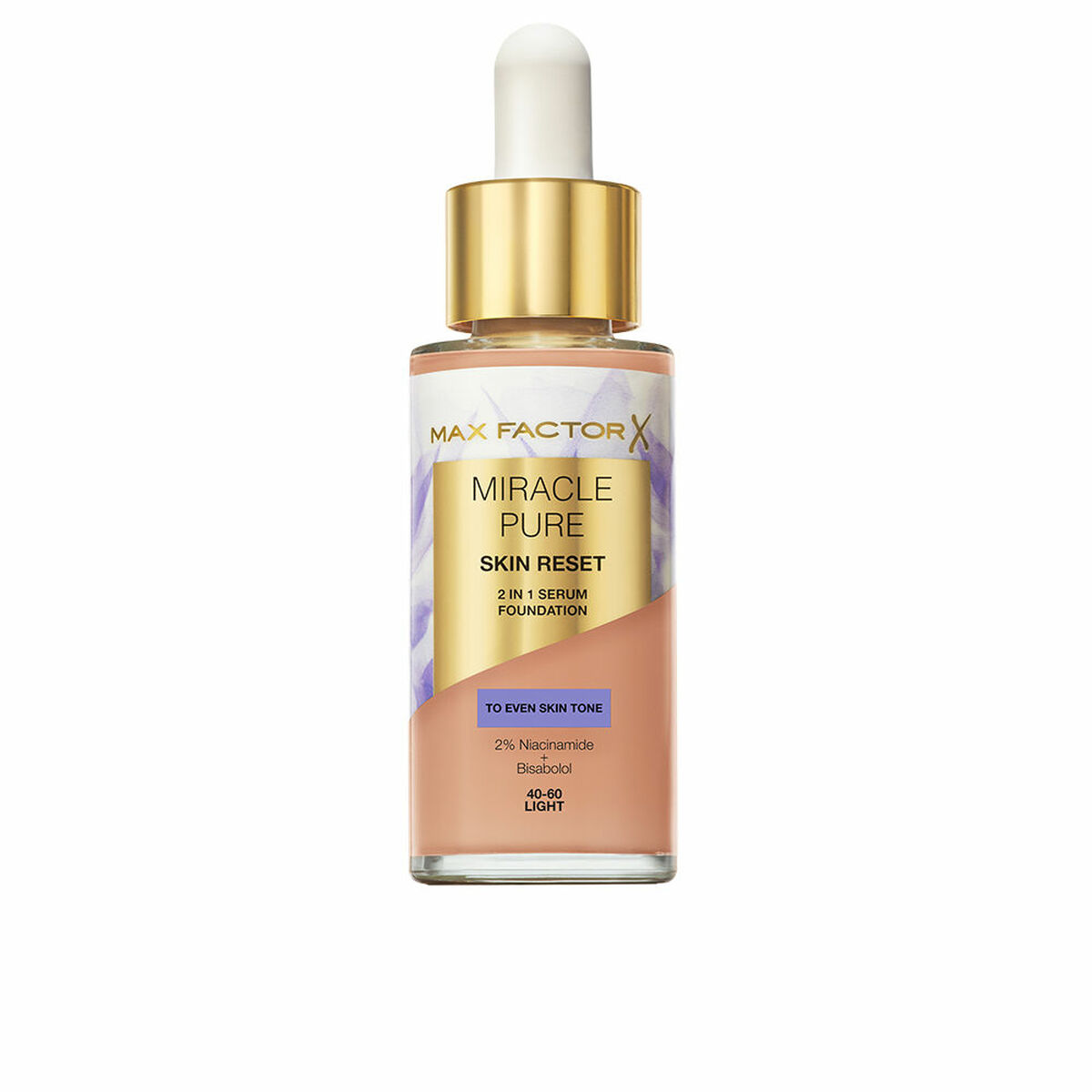 Flytande makeupbas Max Factor MIRACLE PURE Nº 40-60 Light 30 ml